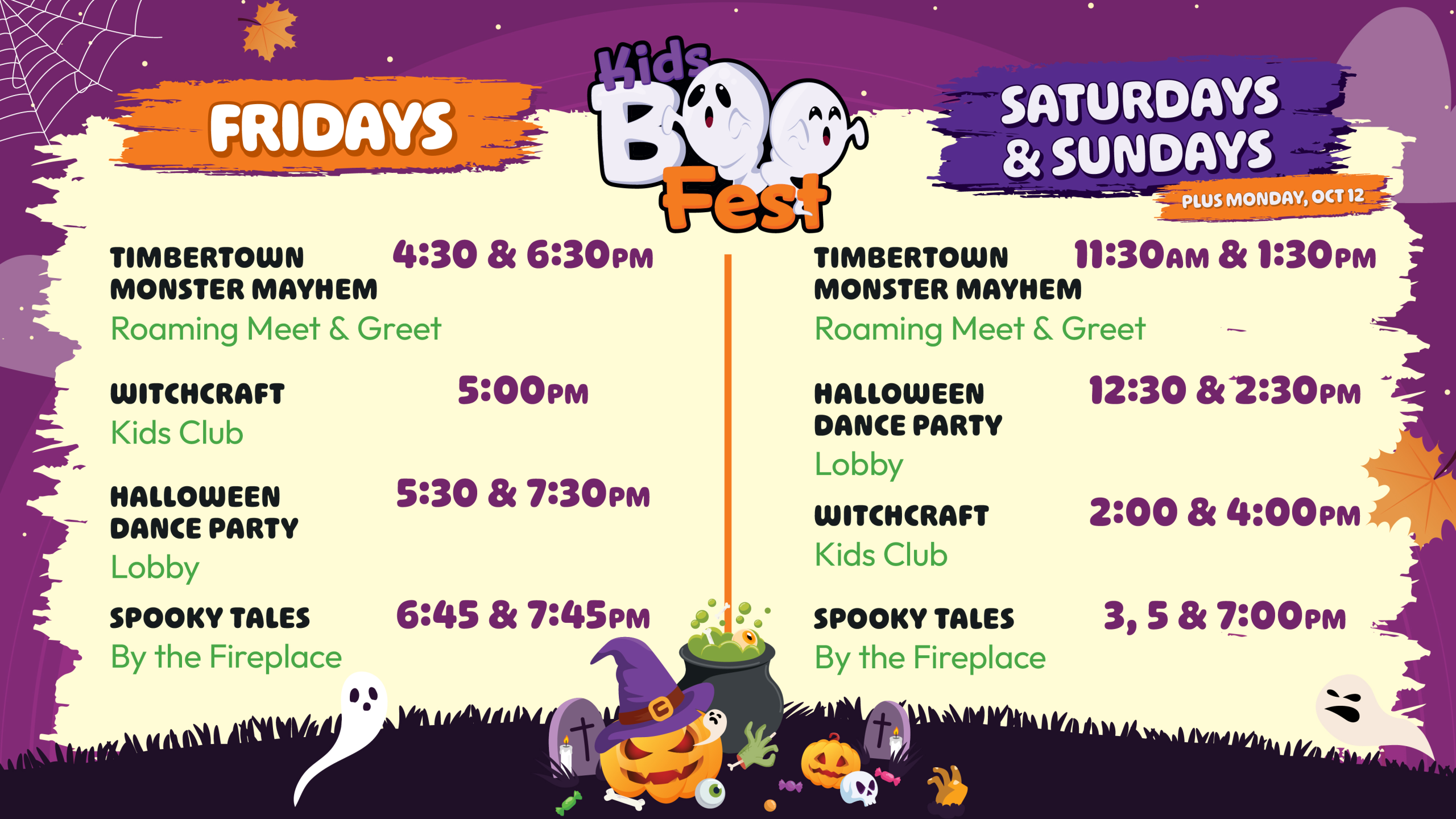 Boo Fest Show Times