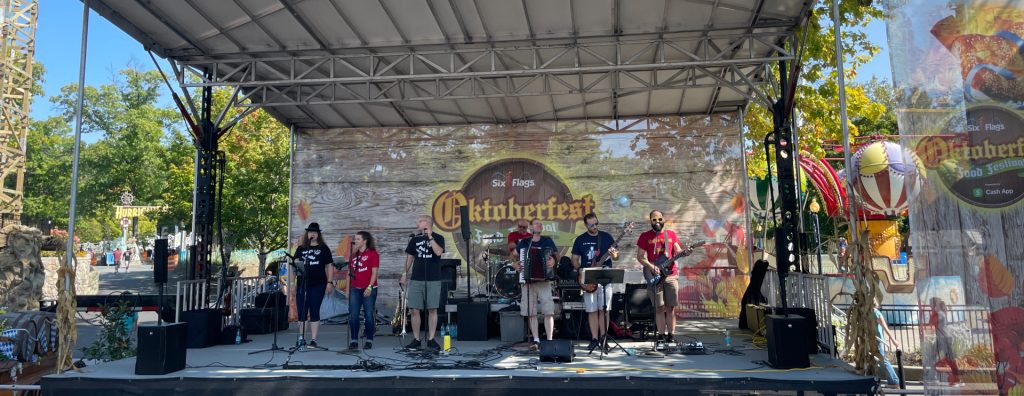 Live entertainment during Oktoberfest at Great Escape theme park near Lake George, NY